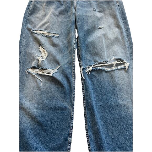 Rag & Bone Logan Wide Leg Jeans Womens 30 Distressed 100% Cotton Casual Edgy - Picture 3 of 12